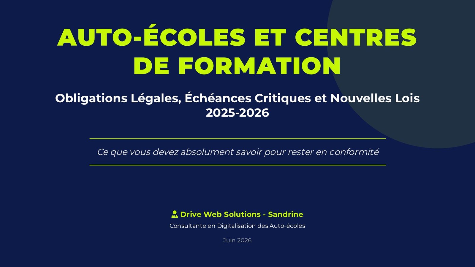 Aperçu du PDF Auto-écoles et centres de formation - obligations légales 2025-2026