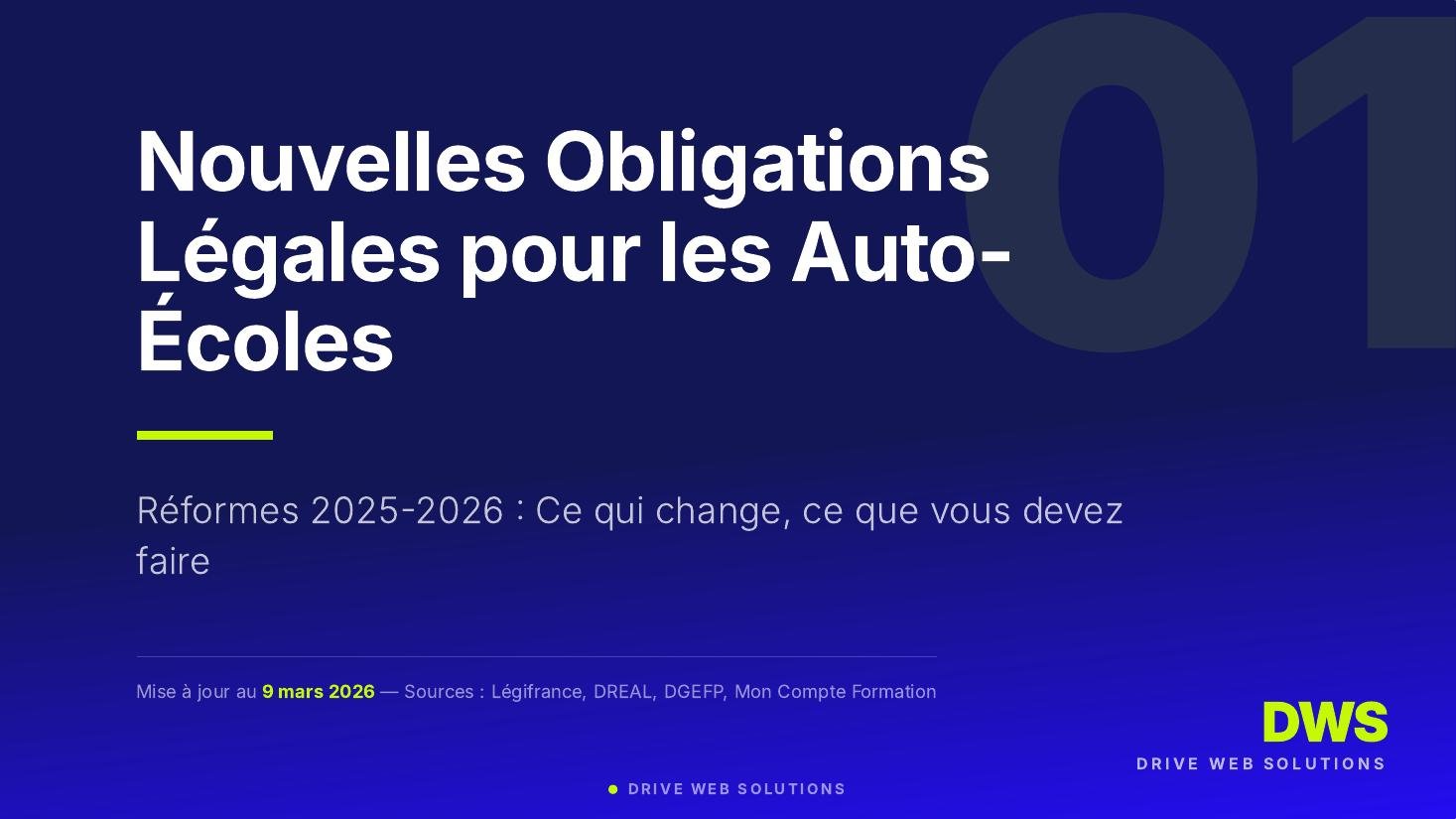 Aperçu du PDF Nouvelles obligations légales auto-écoles 2025-2026